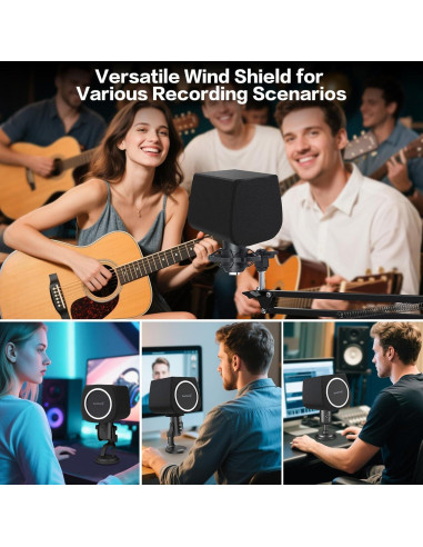 Escudo de Aislamiento de Micrófono ZealSound WS18 Negro