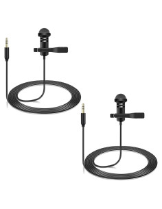 Paquete de 2 Micrófonos Lavalier Weishan 1.5m Omnidireccional