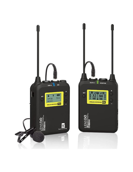 Micrófono Lavalier Inalámbrico LENSGO LWM-328C UHF 99 Canales