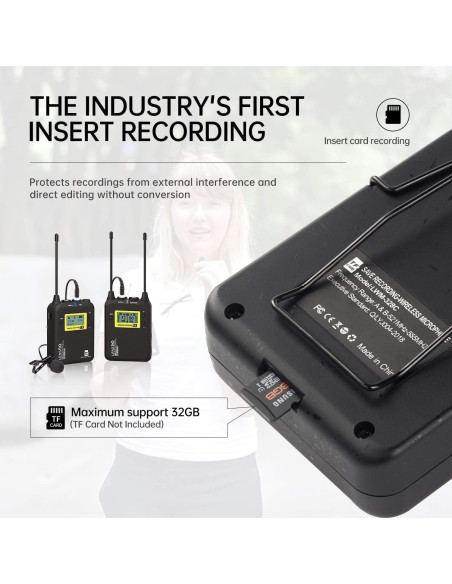 Micrófono Lavalier Inalámbrico LENSGO LWM-328C UHF 99 Canales