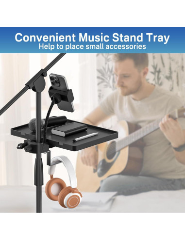Bandeja Universal para Soporte de Micrófono con Soporte para Bebidas