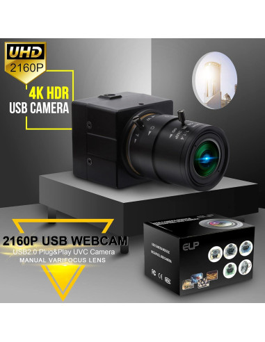 Cámara USB 4K IFWATER Lente Varifocal 2.8-12mm 306g