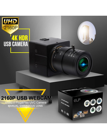 Cámara USB 4K IFWATER Lente Varifocal 2.8-12mm 306g