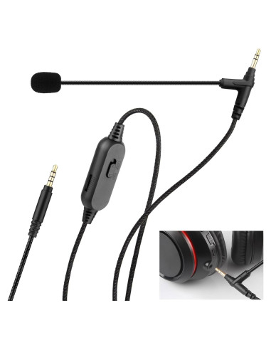 Cable de Micrófono Boom DUNGZDUZ 2.0M con Silencio y Volumen