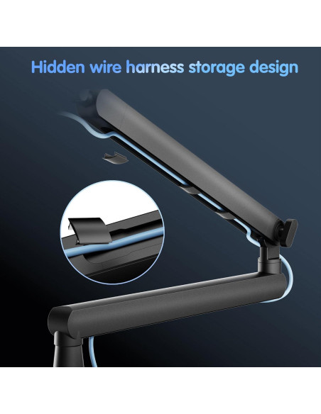 Brazo de Micrófono Ajustable HLS09 de Aluminio Negro