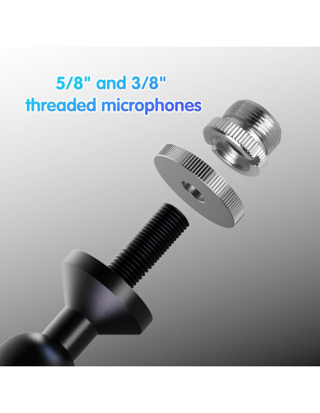 Brazo de Micrófono Ajustable HLS09 de Aluminio Negro