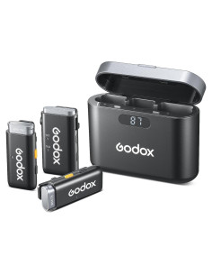 Micrófono Lavalier Inalámbrico GODOX WEC-Kit2 200m con Estuche