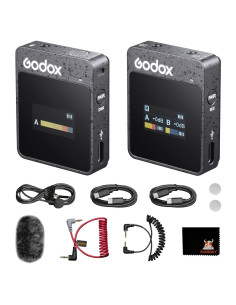 Micrófono Lavalier GODOX MoveLink II M1 Negro, 100m, 8h Batería