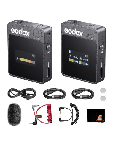 Micrófono Lavalier GODOX MoveLink II M1 Negro, 100m, 8h Batería