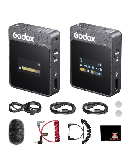 Micrófono Lavalier GODOX MoveLink II M1 Negro, 100m, 8h Batería