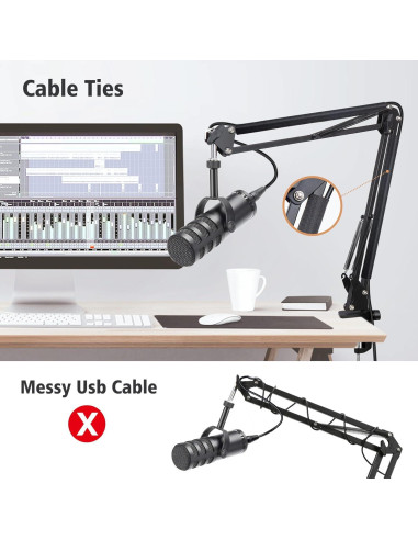 Brazo de Micrófono SUNMON para Samson Q9U - Soporte Plegable 68 cm