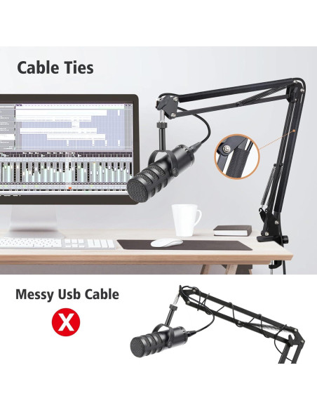 Brazo de Micrófono SUNMON para Samson Q9U - Soporte Plegable 68 cm