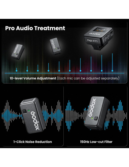 Micrófono Lavalier Inalámbrico GODOX Magic XT1 200m Micrófono Lavalier Inalámbrico GODOX Magic XT1 200m
