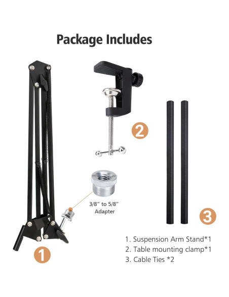 Brazo de Micrófono SUNMON para Samson Q9U - Soporte Plegable 68 cm