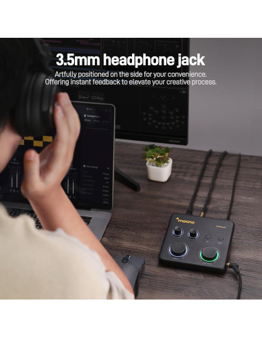 Interfaz de Audio USB MAONO PS22 Lite 24-bit/192kHz XLR