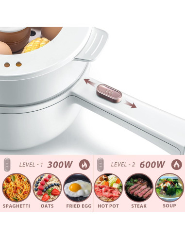 Olla Eléctrica Bear 1.6L con Vaporera y Control de Potencia