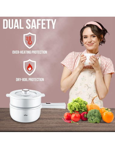 Olla Eléctrica Bear 1.6L con Vaporera y Control de Potencia