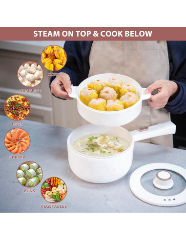 Olla Eléctrica Bear 1.6L con Vaporera y Control de Potencia