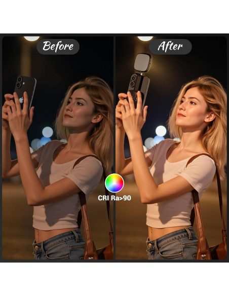 Luz de Selfie Magnética Recargable 5 Modos LED - F-662