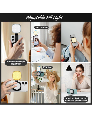 Luz de Selfie Magnética Recargable 5 Modos LED - F-662