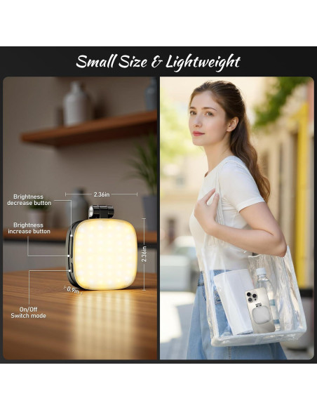 Luz de Selfie Magnética Recargable 5 Modos LED - F-662