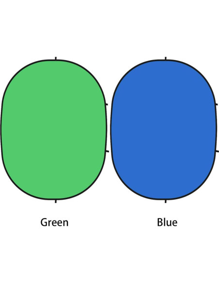 Fondo Chromakey 2 en 1 Verde y Azul YUOCU 150x200cm con Soporte