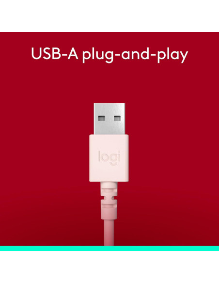 Auriculares Gaming Logitech H390 USB con Micrófono Rosa