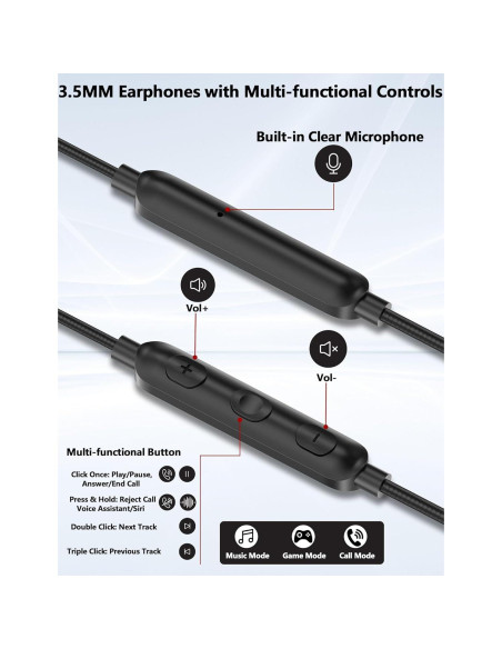 Auriculares con gancho sobre la oreja TOPAUX 3.5mm HiFi