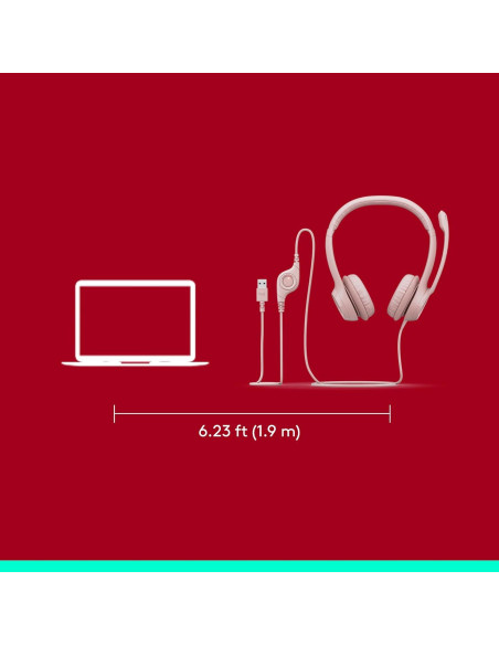 Auriculares Gaming Logitech H390 USB con Micrófono Rosa