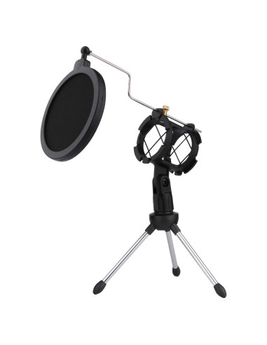 Soporte de Micrófono de Escritorio Dreokee Ajustable con Filtro Pop