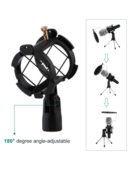 Soporte de Micrófono de Escritorio Dreokee Ajustable con Filtro Pop