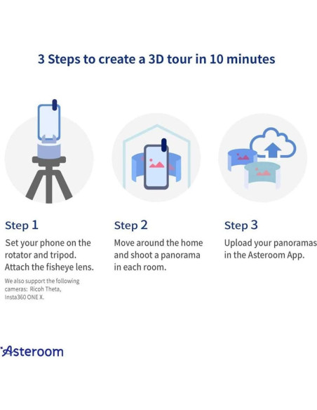 Kit de Tour Virtual 3D Asteroom con Trípode y Cámara 360 Kit de Tour Virtual 3D Asteroom con Trípode y Cámara 360
