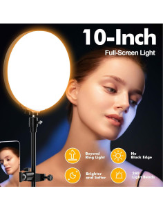 Anillo de Luz de 26.7 cm OUKMIC con Soporte Ajustable para Selfie 2