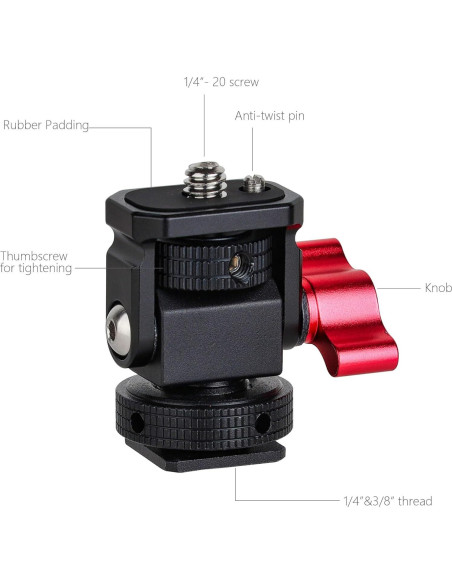 Soporte de Monitor de Cámara POWRIG Ajustable 360 con Zapata Fría Soporte de Monitor de Cámara POWRIG Ajustable 360 con Zapata Fría