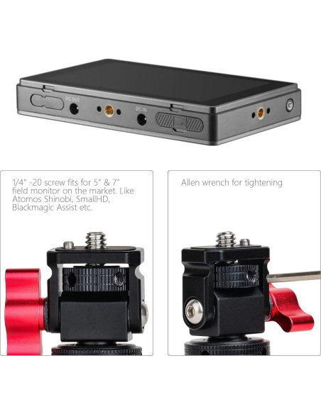 Soporte de Monitor de Cámara POWRIG Ajustable 360 con Zapata Fría Soporte de Monitor de Cámara POWRIG Ajustable 360 con Zapata Fría