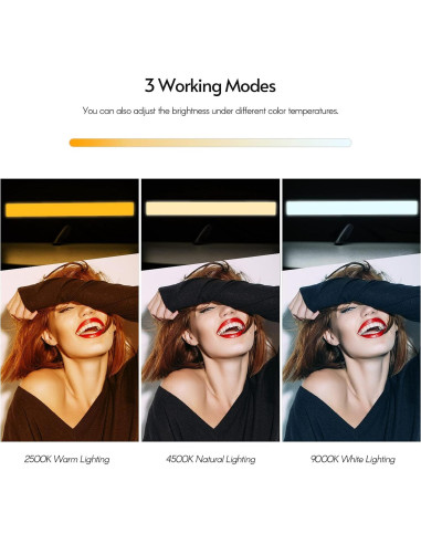 Barra de Luz LED Andoer para Monitor USB 28x4cm 3 Temperaturas