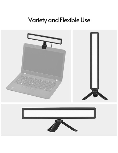 Barra de Luz LED Andoer para Monitor USB 28x4cm 3 Temperaturas