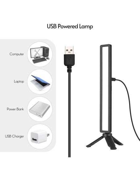 Barra de Luz LED Andoer para Monitor USB 28x4cm 3 Temperaturas