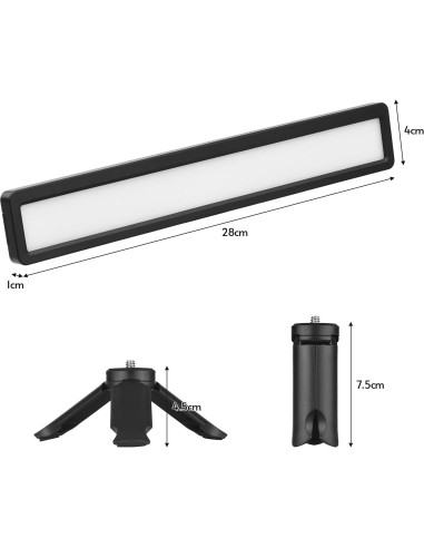 Barra de Luz LED Andoer para Monitor USB 28x4cm 3 Temperaturas