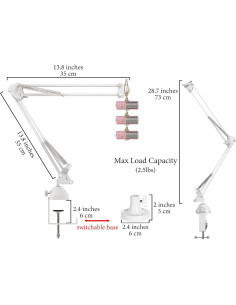 Brazo de Micrófono Geekria Compatible con Razer Seiren V3 Chroma 2