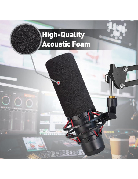 Filtro de Pop de Espuma HyperX QuadCast S - Protección Micrófono