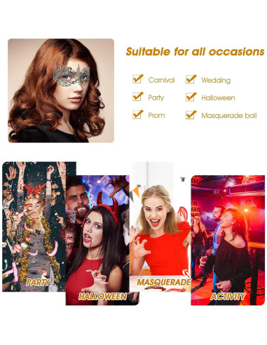 3 Piezas Máscaras de Disfraz de Encaje WLLHYF para Adultos