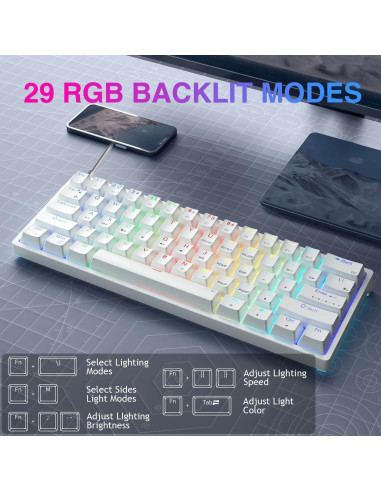 Kit Gaming AULA SC580: Ratón Inalámbrico 10000 DPI + Teclado Mecánico RGB 29 Teclas