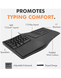 Teclado Ergonómico X9 con Reposamuñecas Acolchado 110 Teclas 2