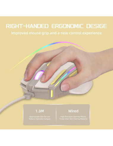 Ratón Gaming MAGIC-REFINER RGB 12800DPI Con Cable Ergonómico