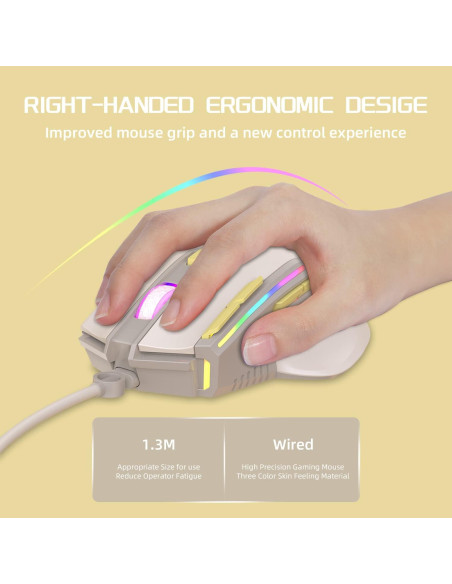 Ratón Gaming MAGIC-REFINER RGB 12800DPI Con Cable Ergonómico