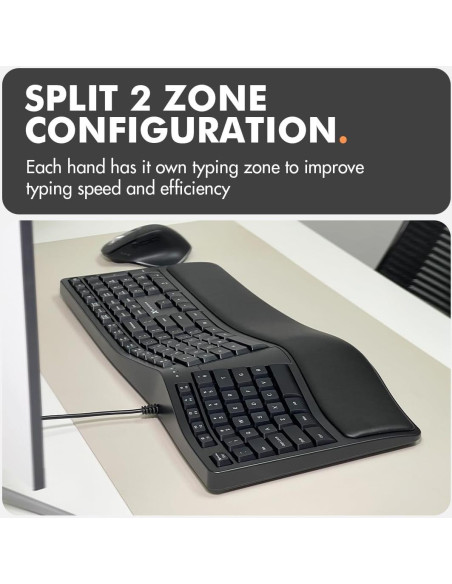 Teclado Ergonómico X9 con Reposamuñecas Acolchado 110 Teclas