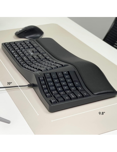 Teclado Ergonómico X9 con Reposamuñecas Acolchado 110 Teclas