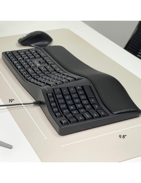 Teclado Ergonómico X9 con Reposamuñecas Acolchado 110 Teclas