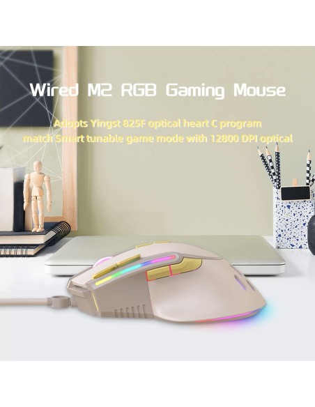 Ratón Gaming MAGIC-REFINER RGB 12800DPI Con Cable Ergonómico